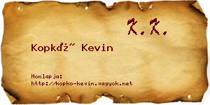 Kopkó Kevin névjegykártya