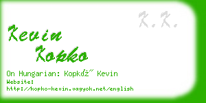 kevin kopko business card